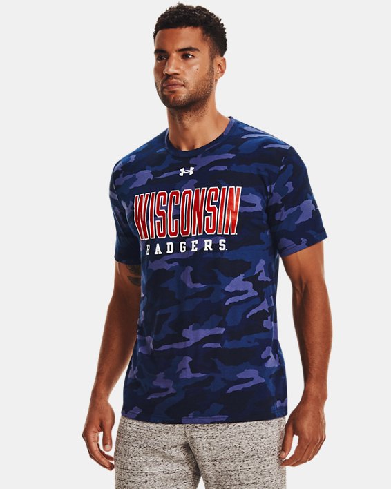 Men's UA Camo Performance Cotton Collegiate Sideline T-Shirt, Blue, pdpMainDesktop image number 0